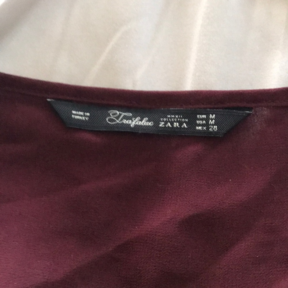 Zara top Maroon Size Medium - Picture 3 of 4